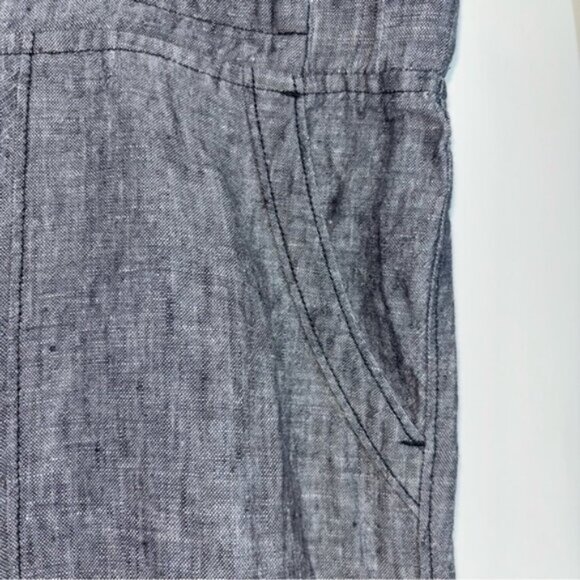 Athleta Women’s 8T Grey Pants Linen Pockets Drawstring Waist Flare Leisure - Picture 5 of 9